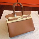 Replica Hermes Brown Epsom Birkin 25cm Handmade Bag HT00360