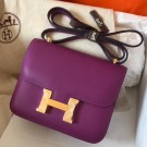 Top Replica Hermes Mini Constance 18cm Cyclamen Epsom Bag HT01240