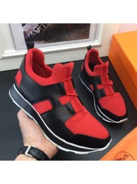 AAA 1:1 Hermes Men Red/Black Player Sneakers HT01307