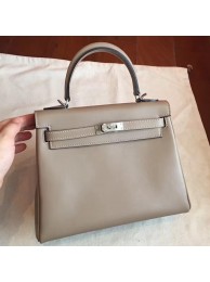 AAA Hermes Grey Swift Kelly 25cm Retourne Handmade Bag HT00585