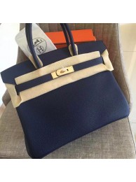 AAA Hermes Sapphire Clemence Birkin 30cm Handmade Bag HT00855