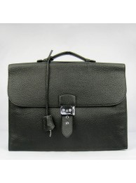 AAAAA Hermes Black Sac A Depeches 38cm Briefcase Bag HT00188