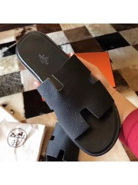 AAAAA Hermes Izmir Sandals In Black Clemence Leather HT00428