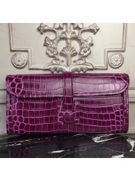 AAAAA Hermes Jige Elan 29 Clutch In Fuchsia Crocodile Leather HT00436