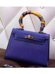 AAAAA Hermes Blue Picnic Kelly 28cm Wicker Bag HT00854