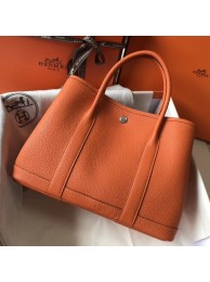 Best Quality Copy Hermes Orange Clemence Garden Party 30cm Handmade Bag HT01027