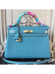 Best Quality Hermes Blue Jean Clemence Kelly 28cm Bag HT00303