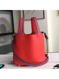 Best Quality Hermes Red Picotin Lock 18cm Bag With Braided Handles HT01180