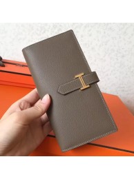Cheap Hermes Taupe Epsom Bearn Gusset Wallet HT00565