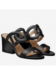 Copy Hermes Black Peace Sandals HT00991