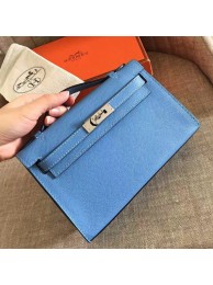 Copy Hermes Celeste Epsom Kelly Pochette Handmade Bag HT00593