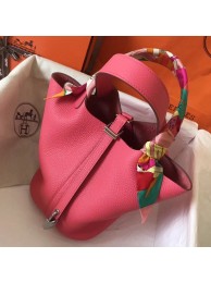 Copy Hermes Rose Lipstick Picotin Lock PM 18cm Handmade Bag HT00550