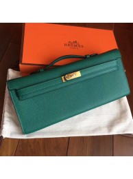 Designer Replica Hermes Malachite Epsom Kelly Cut Clutch Handmade Bag HT00597