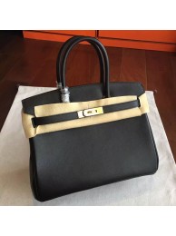 Fake Best Quality Hermes Black Swift Birkin 35cm Handmade Bag HT00442