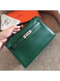 Fake Best Quality Hermes Malachite Swift Kelly Pochette Handmade Bag HT00044