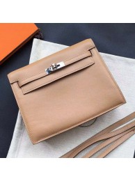 Fake Hermes Kelly Danse Bag In Brown Swift Leather HT00250
