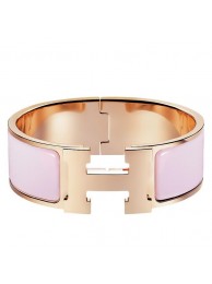 Fake Hermes Rose Dragee Enamel Clic Clac H PM Bracelet HT00813