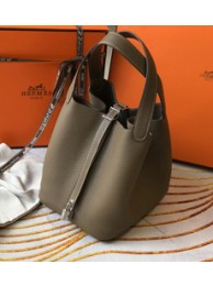 Fake Hermes So Kelly 22cm Bag In Grey Leather HT00711