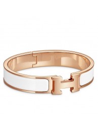 Fake Hermes White Enamel Clic H PM Bracelet HT01005