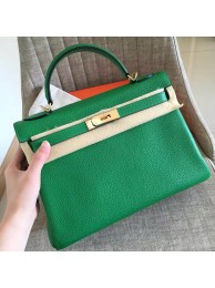 Hermes Bamboo Clemence Kelly Retourne 28cm Handmade Bag HT01018