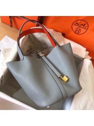 Hermes Bicolor Picotin Lock MM 22cm Blue Lin Bag HT00655