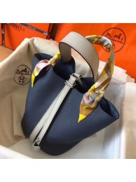 Hermes Bicolor Picotin Lock MM 22cm Sapphire Bag HT00207