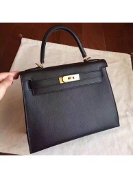 Hermes Black Epsom Kelly Sellier 28cm Handmade Bag HT00680