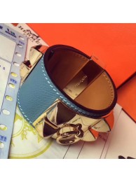 Hermes Blue Jean Epsom Collier de Chien Bracelet Size S HT00081
