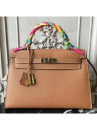 Hermes Brown Epsom Kelly 32cm Sellier Bag HT01128