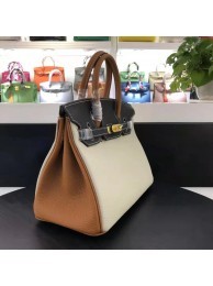 Hermes Canvas Birkin 30cm Bag With Black Leather HT00888