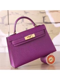 Hermes Cyclamen Epsom Kelly Mini II 20cm Handmade Bag HT00562