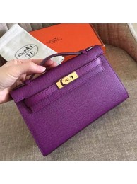 Hermes Cyclamen Epsom Kelly Pochette Handmade Bag HT00674