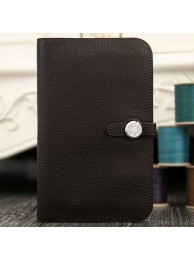 Hermes Dogon Combine Wallet In Chocolate Leather HT00569