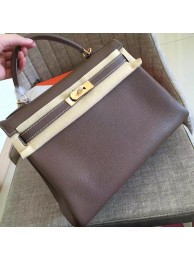 Hermes Etoupe Clemence Kelly Retourne 28cm Handmade Bag HT00997