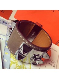 Hermes Etoupe Epsom Collier de Chien Bracelet Size S HT01011