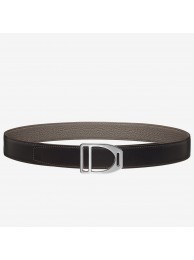 Hermes Etrier Buckle Belt &amp; Taupe Clemence 32 MM Strap HT00325