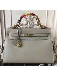 Hermes Grey Epsom Kelly 32cm Sellier Bag HT00821