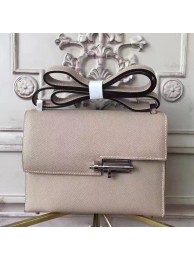 Hermes Grey Epsom Verrou Shoulder Handmade Bag HT01194