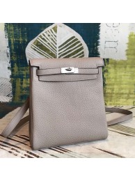 Hermes Gris Asphalt Clemence Kelly Ado PM Backpack HT01008