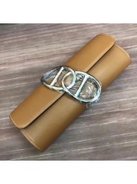 Hermes Handmade Egee Clutch In Caramel Swift Leather HT00302