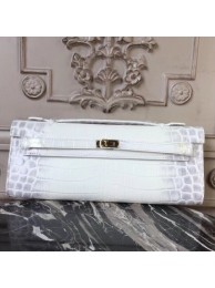 Hermes Himalaya Crocodile Kelly Cut Clutch Bag HT00147