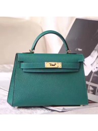 Hermes Malachite Epsom Kelly Mini II 20cm Handmade Bag HT01021
