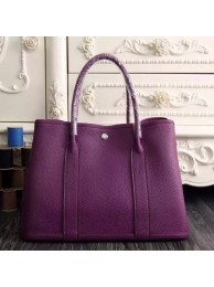 Hermes Medium Garden Party 36cm Tote In Purple Leather HT00174