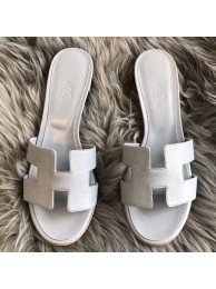 Hermes Oasis Sandals In Blue Pale Epsom Leather HT01012