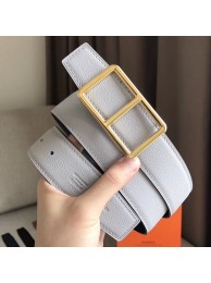 Hermes Officier Belt Buckle &amp; White 38MM Strap HT01318