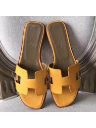 Hermes Oran Sandals In Jaune Epsom Leather HT00086