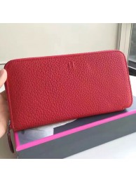 Hermes Red Clemence Azap Zipped Wallet HT00632
