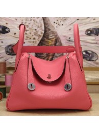 Hermes Rose Lipstick Clemence Lindy 34cm Bag HT00747