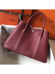 Hermes Ruby Clemence Garden Party 30cm Handmade Bag HT01130