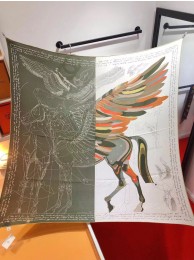 Hermes White Pirouette au Galop Shawl HT00927